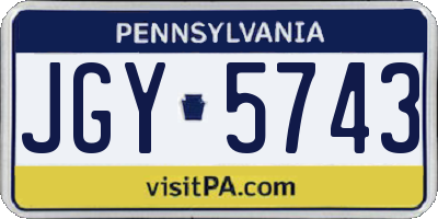 PA license plate JGY5743