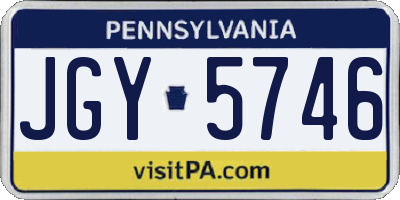 PA license plate JGY5746