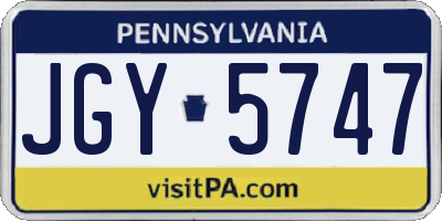 PA license plate JGY5747