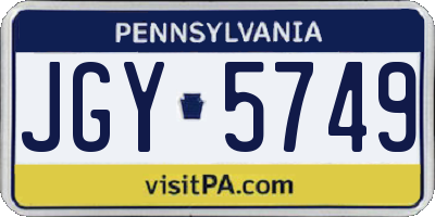 PA license plate JGY5749