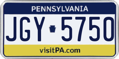 PA license plate JGY5750