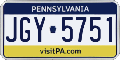 PA license plate JGY5751