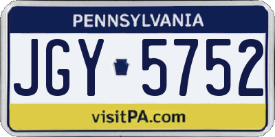 PA license plate JGY5752