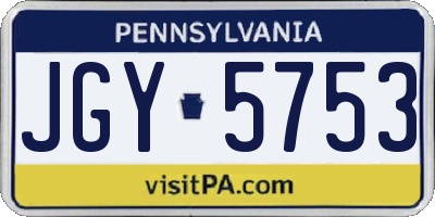 PA license plate JGY5753