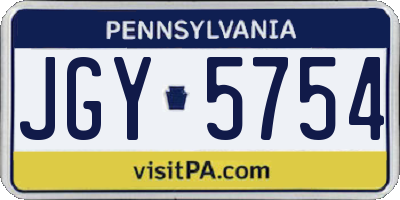 PA license plate JGY5754