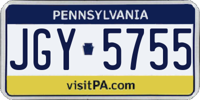 PA license plate JGY5755