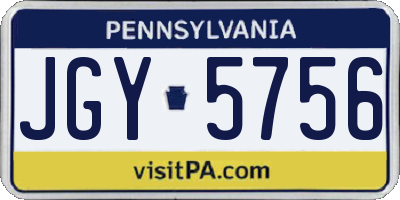PA license plate JGY5756