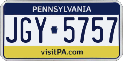 PA license plate JGY5757