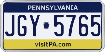 PA license plate JGY5765