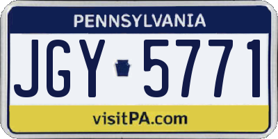 PA license plate JGY5771
