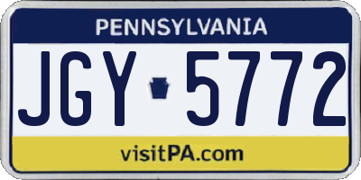 PA license plate JGY5772