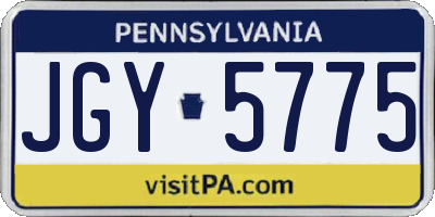 PA license plate JGY5775