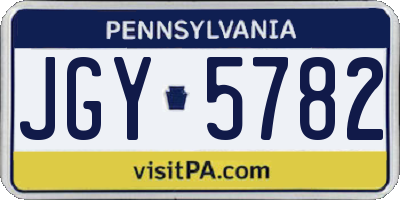 PA license plate JGY5782