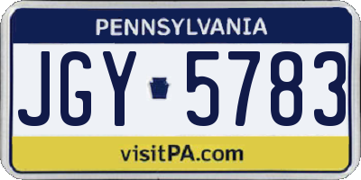 PA license plate JGY5783