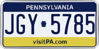PA license plate JGY5785