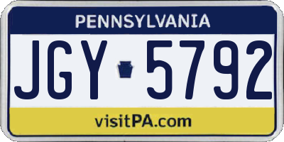 PA license plate JGY5792