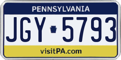 PA license plate JGY5793