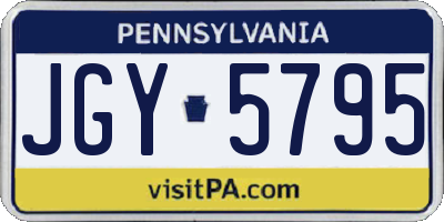 PA license plate JGY5795