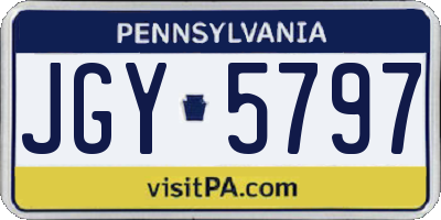 PA license plate JGY5797