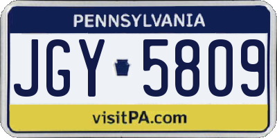 PA license plate JGY5809