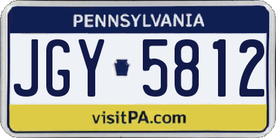 PA license plate JGY5812