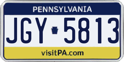 PA license plate JGY5813