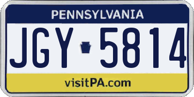 PA license plate JGY5814