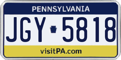 PA license plate JGY5818