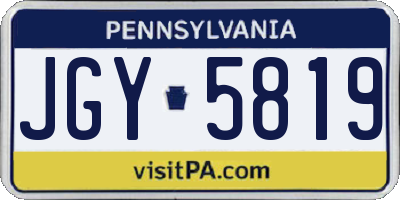 PA license plate JGY5819