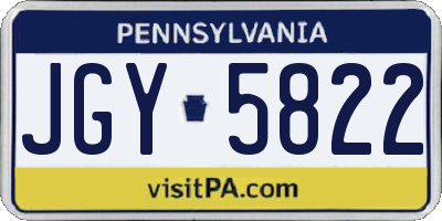 PA license plate JGY5822