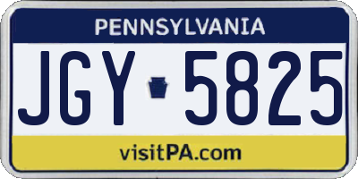 PA license plate JGY5825