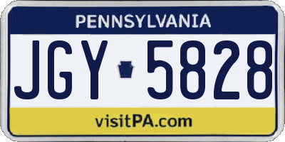 PA license plate JGY5828