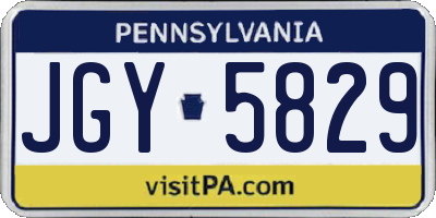 PA license plate JGY5829