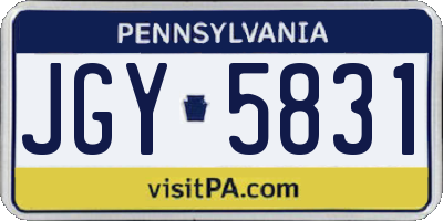 PA license plate JGY5831