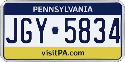 PA license plate JGY5834