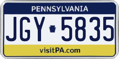 PA license plate JGY5835