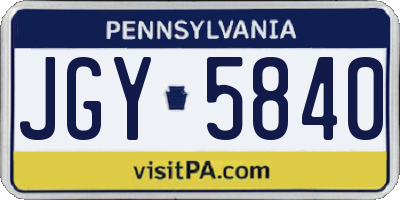 PA license plate JGY5840