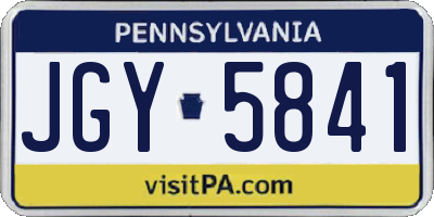 PA license plate JGY5841