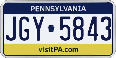 PA license plate JGY5843