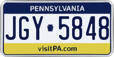 PA license plate JGY5848