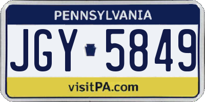 PA license plate JGY5849