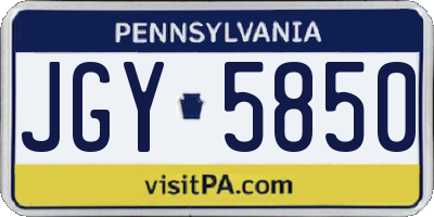 PA license plate JGY5850