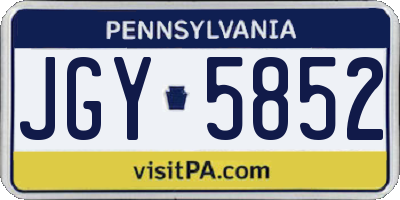 PA license plate JGY5852