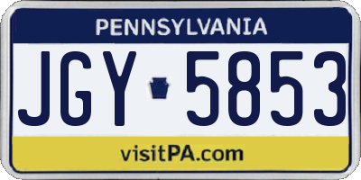 PA license plate JGY5853