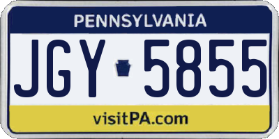 PA license plate JGY5855