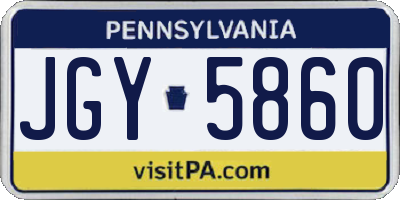 PA license plate JGY5860