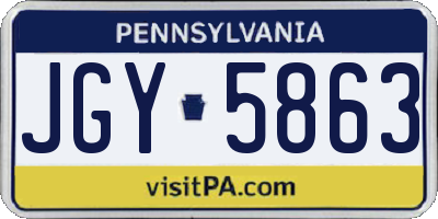 PA license plate JGY5863