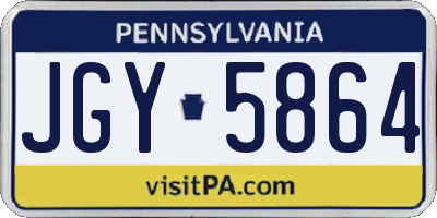 PA license plate JGY5864