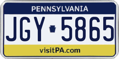 PA license plate JGY5865