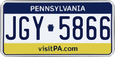 PA license plate JGY5866
